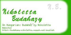 nikoletta budahazy business card